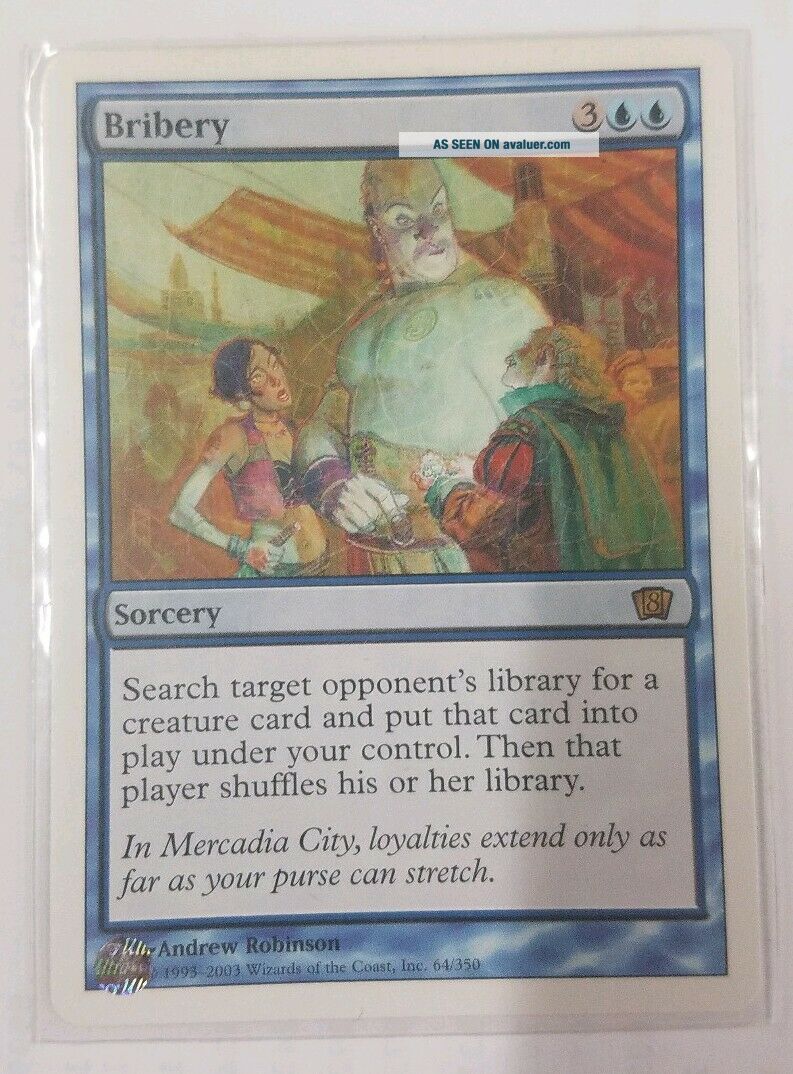 1 X Bribery 8th Edition Rare Nm Mtg Magic The