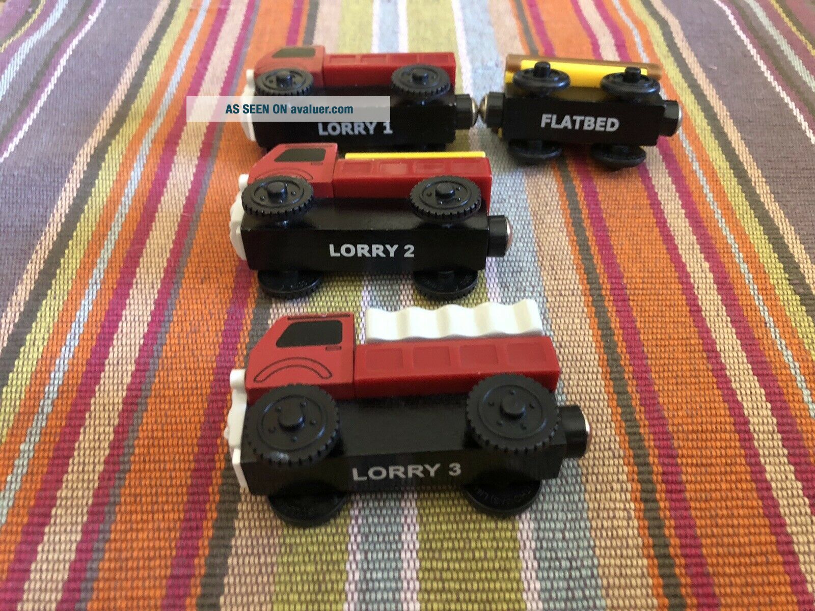 Thomas R Sign Learning Curve Thomas Train Wooden Lorry 1, 2&3 With Cargos Rare | #8507239