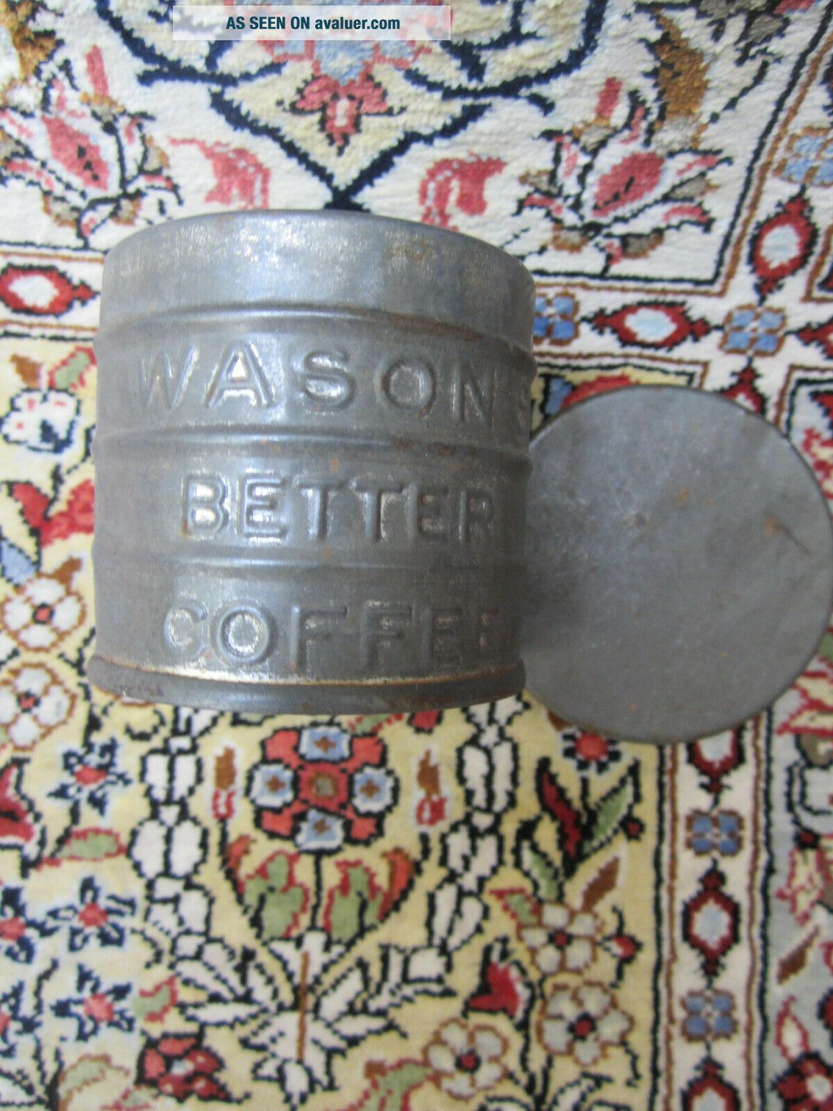 RARE VINTAGE OLD ' WASON ' S BETTER COFFEE ' TIN w LID.  EMPTY 4 TBSP.  COLLECTIBLE.
