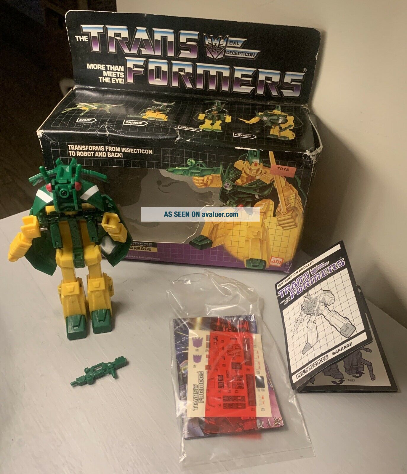 1985 G1 Transformers Evil Decepticon Insecticon Barrage Complete W/Box ...