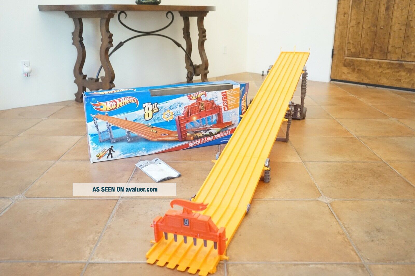 HOT WHEELS 6 Lane Raceway Fold Race Track 8ft Long Lights & Sounds ...