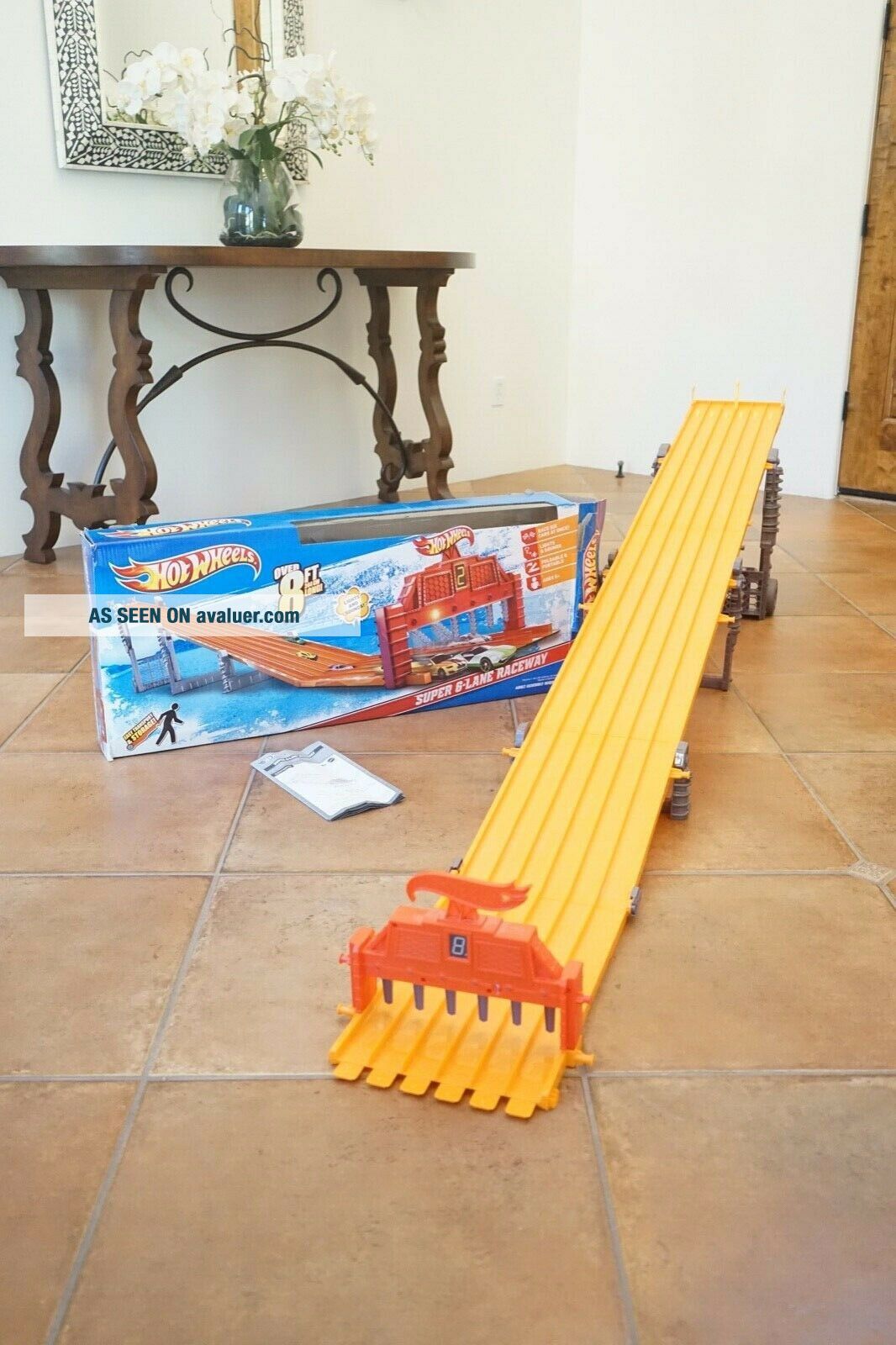HOT WHEELS 6 Lane Raceway Fold Race Track 8ft Long Lights & Sounds ...