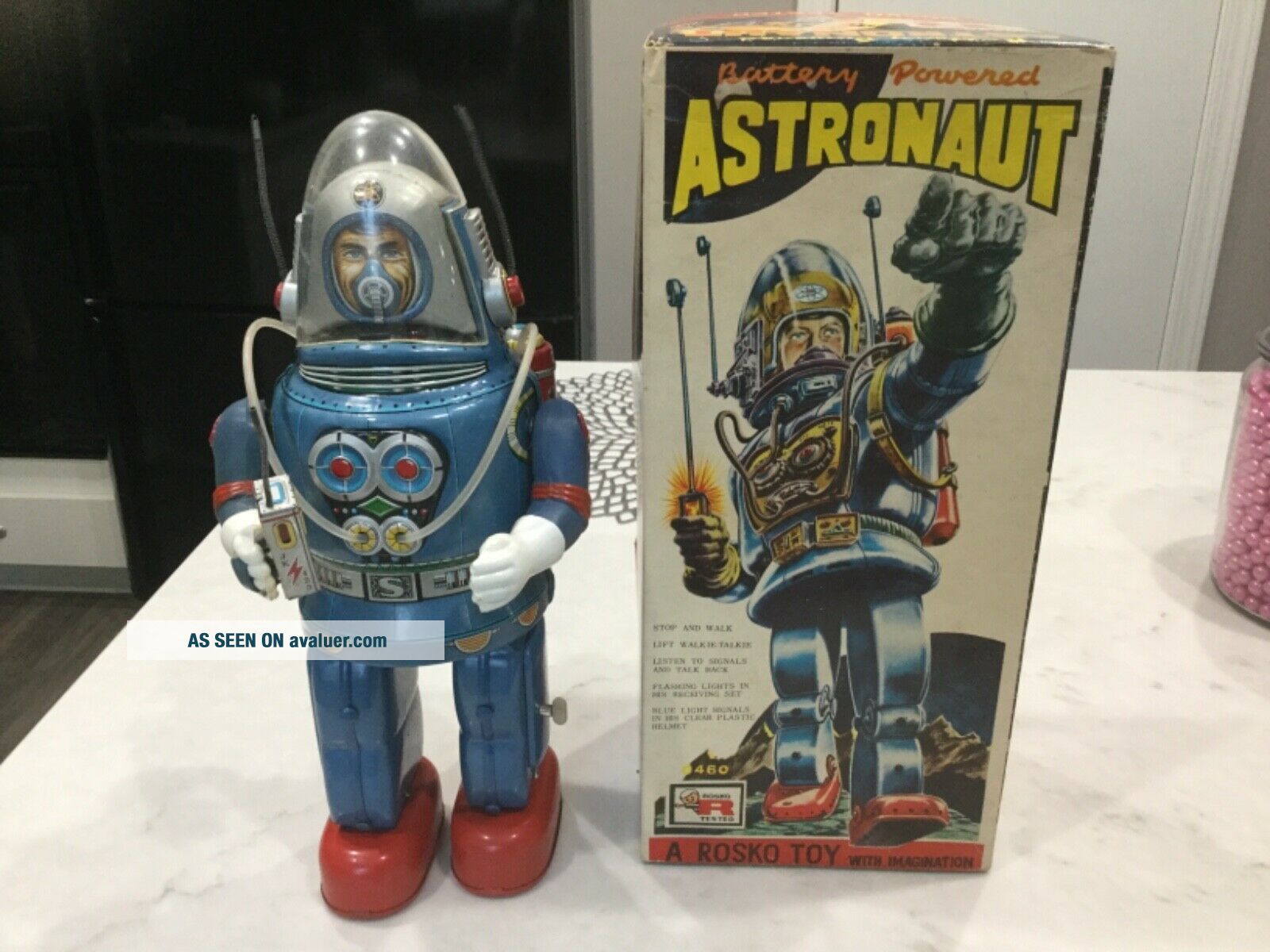 Vintage Rosko Nomura Blue Astronaut w Box Japan