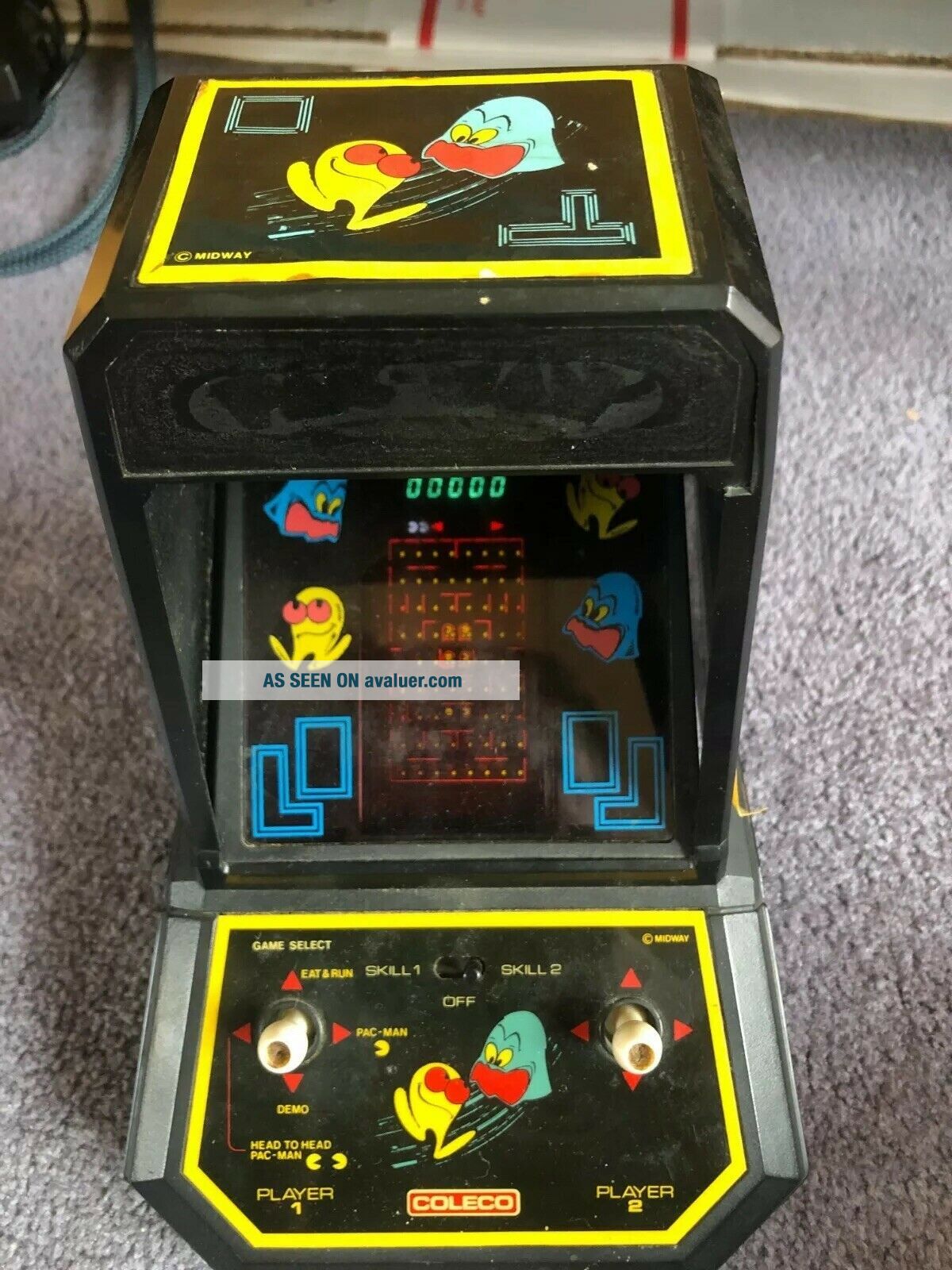 1981 PAC - MAN Mini Table Top Video Arcade Game Battery Cover Coleco ...