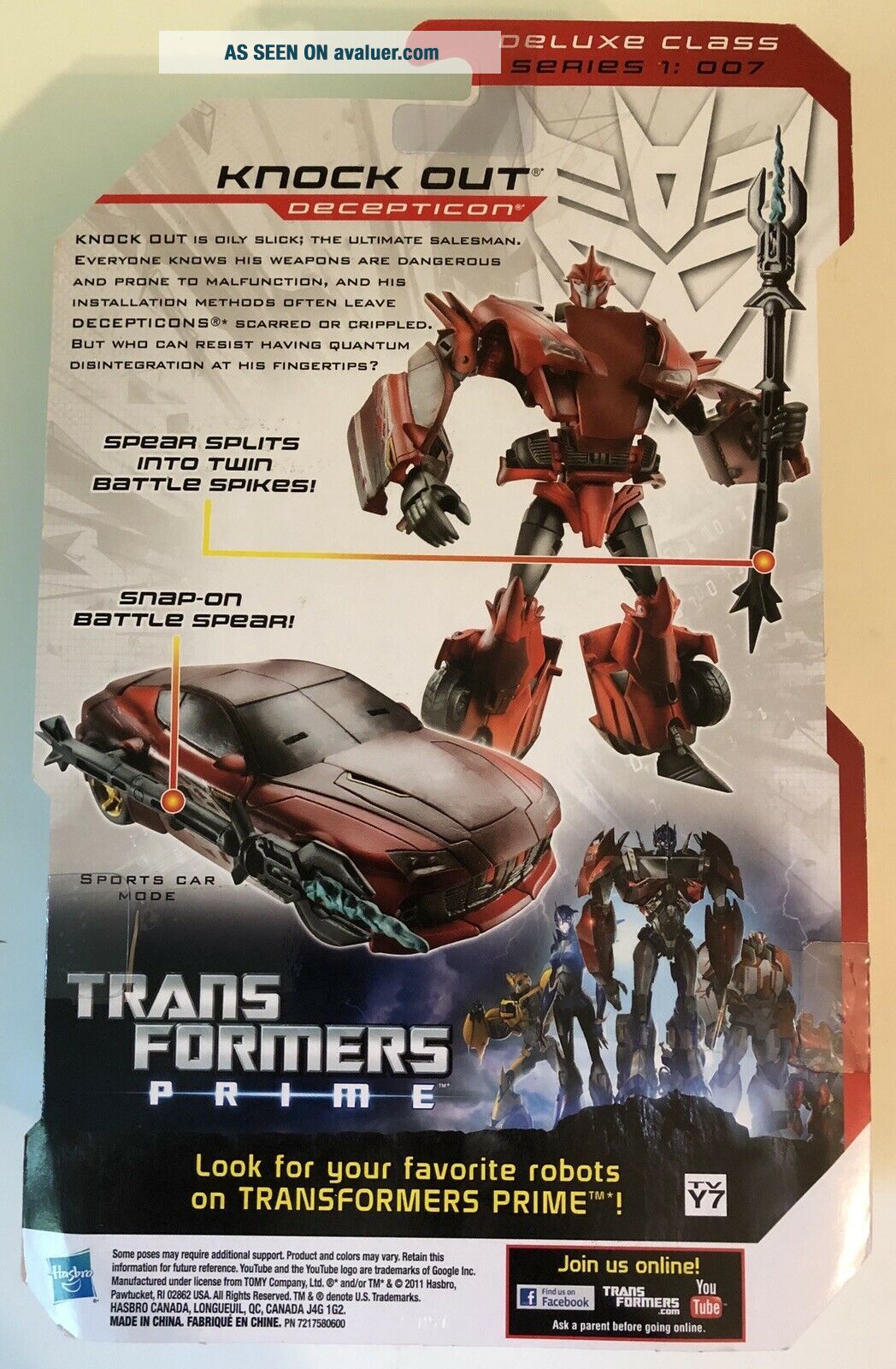 KNOCK OUT Transformers Prime Robots In Disguise Deluxe Decepticon ...
