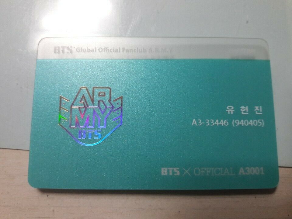 KPOP BTS Global Official Fanclub ARMY 3rd Term Membership Card Member ...