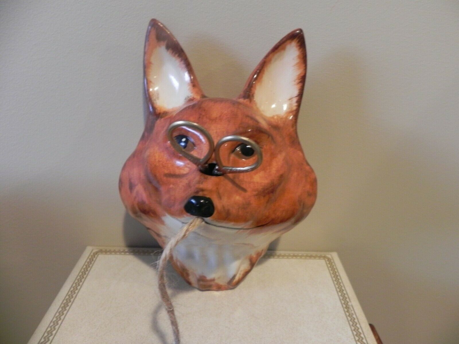 Babbacombe Pottery Fox String Holder With Scissor And String Made In ...