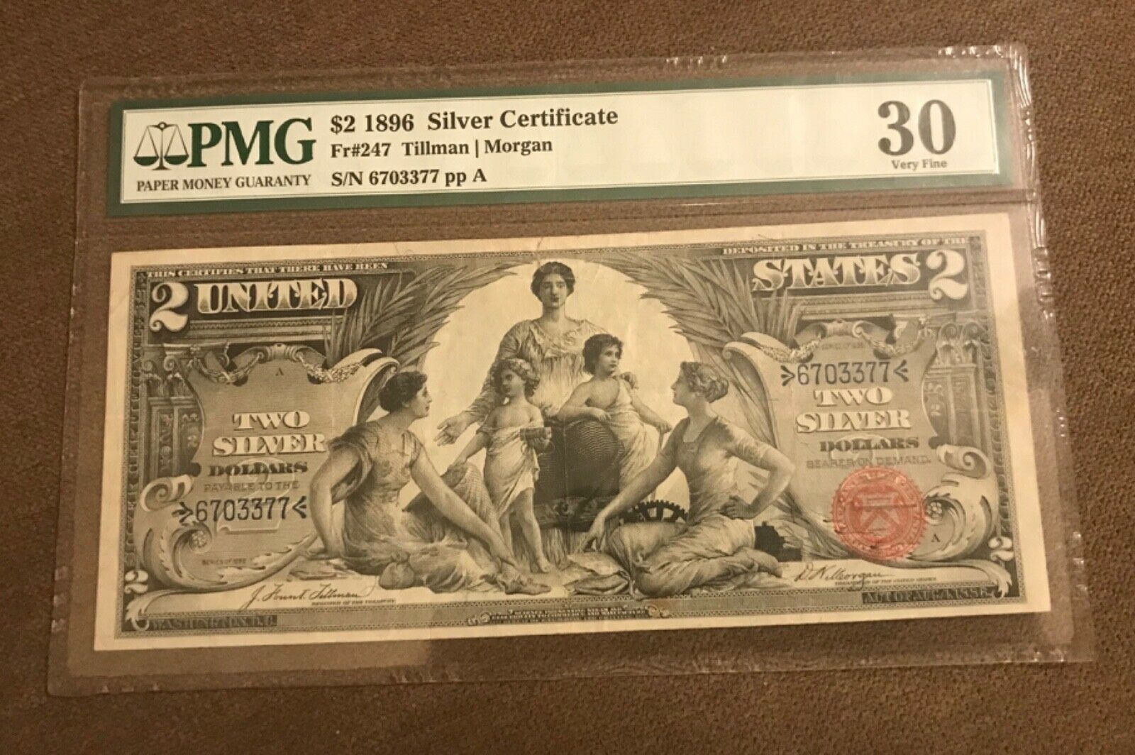 1896 $2 Educational Silver Certificate, PMG VF30, | #22509699